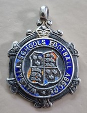 Antique Solid Silver Enamel Watch Fob, Hallmarked Birmingham 1924, 7.2g