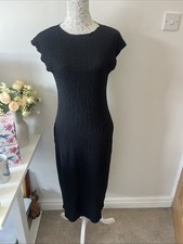 Zara BNWT Black Dress Full Length Sleeveless Stretch Size L