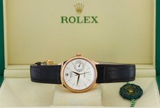 Rolex Cellini Date 39mm, Silver Guilloche Dial - 18kt Rose Gold on Strap, 50515 7