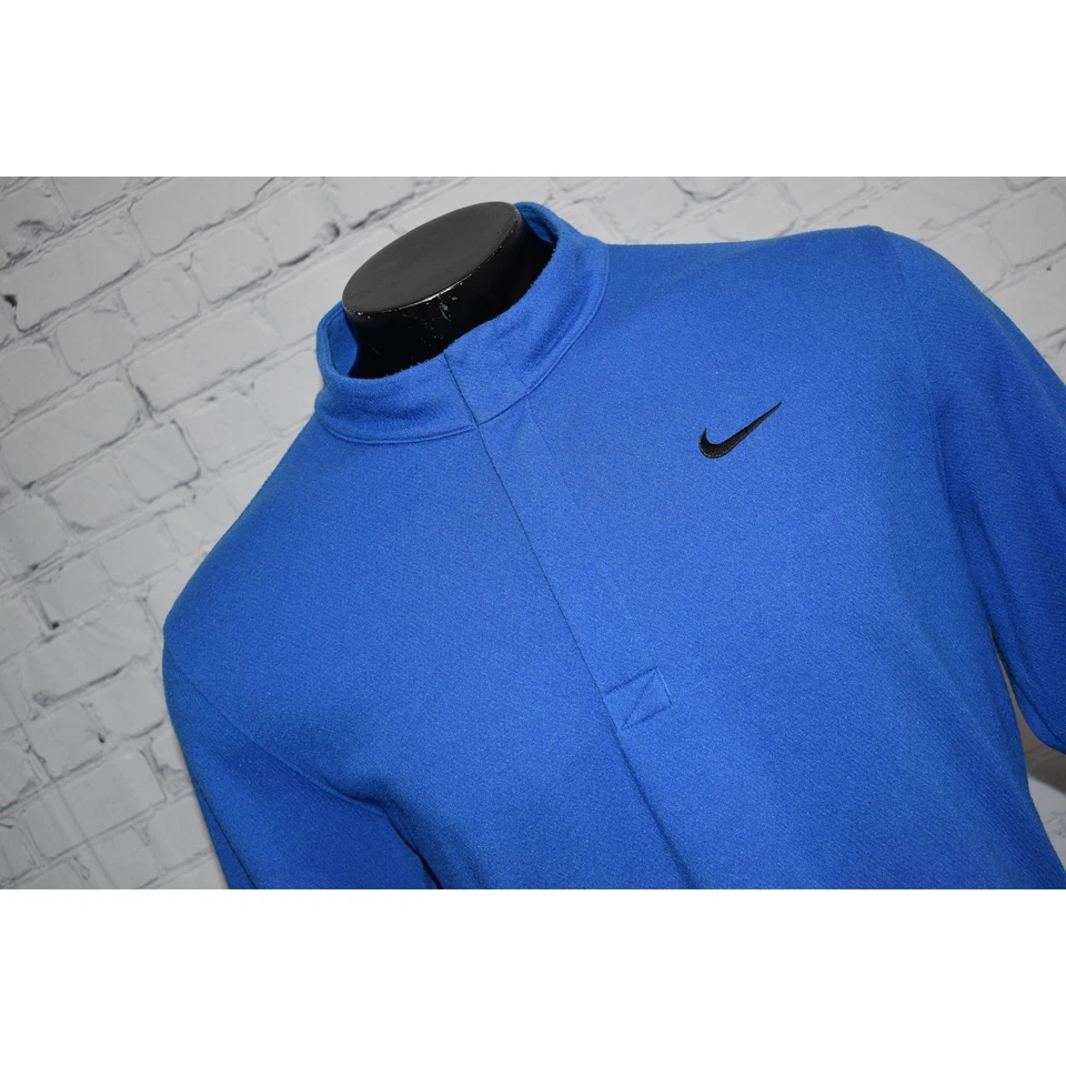 Nike Correr Golf Pullover Camisa 1/4 Cremallera Hombres Talla XL Dri-Fit Rendimiento Azul Foto 3 de 4