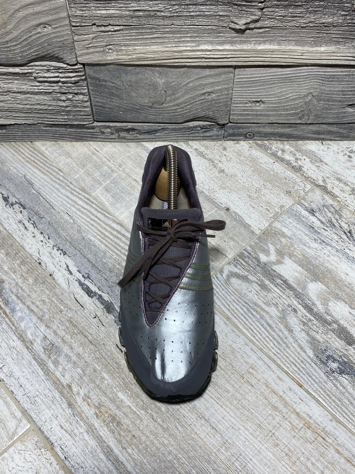 STELLA MCCARTNEY ADIDAS Women's Vintage Y2K Bounce Silver Futuristic Sneakers image 7