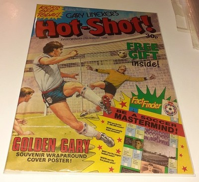 GARY LINEKER'S HOT-SHOT no.1 UK 1988 Roy of the Rovers rare FREE GIFT MASTERMIND