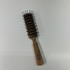 Vintage Goody Wood Tone Finishing Hair Brush Grooming Bristle Made USA 8"
