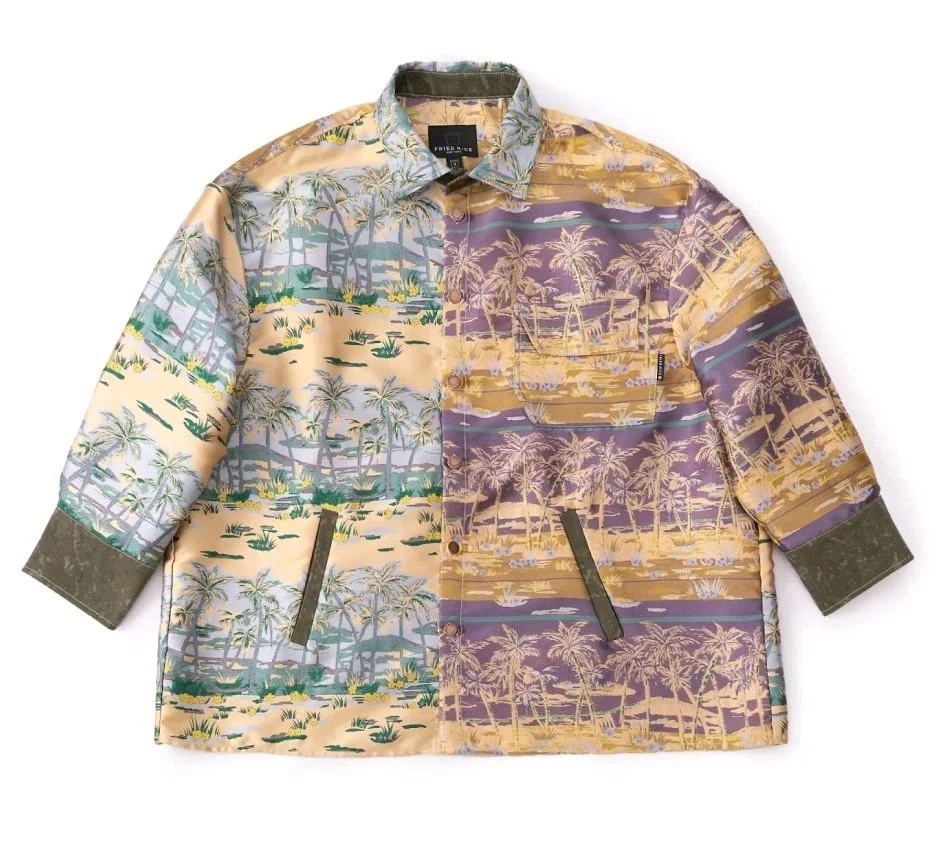 SS 2023 Fried Rice NYC Multicolor Tropical Print Loose Shirt Jacket Unisex Large
