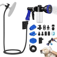 Dog Shower Attachment Water Hose Nozzle Sprayer Set with Metal 3-Way Diverter