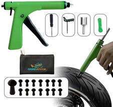 Tubeless Tire Repair Gun Kit with 15 Mushroom Plugs for Cars, Bikes, ATV, Trucks