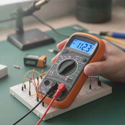 Modern Digital Multimeter with Backlit LCD   2000 Counts AC/DC Voltage Tester