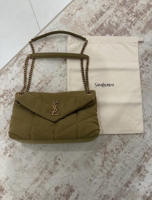 Saint Laurent YSL Canvas Quilted Loulou Puffer Shoulder Bag
