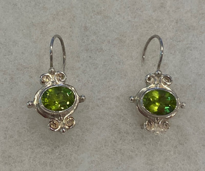 Sajen Perodo Oval Drop Earrings with Scrolls 1 in. Long - 4.7 Grams