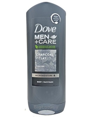 Dove Men+Care CHARCOAL+CLAY Purifying Body Face Hair Wash Moisturizer 13.5oz-1Pk