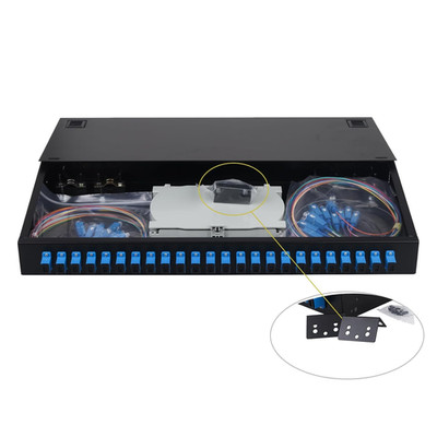 -24 Singlemode 24 Port SC-UPC Fiber Optic Rack Mount Enclosure Box & Splice Tray