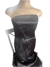 FIRE Los Angeles sz 5 Long formal slit straight Strapless w rhinestone belt prom