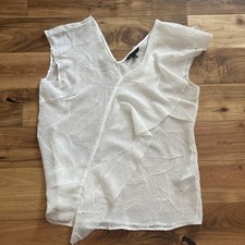 NWT Banana Republic, Lightweight Sleeveless V-Neck, Crinkle, Leaf Blouse, Small