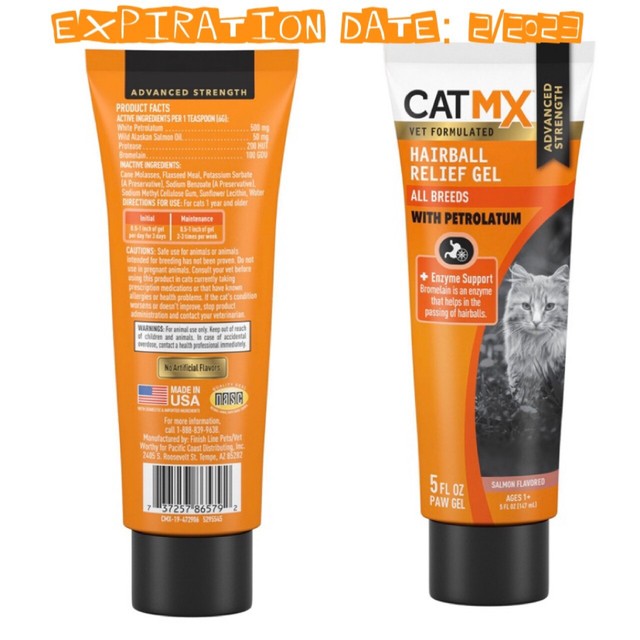 Cat MX Hairball Relief GEL All Breeds Salmon Flavored 5 FL Oz Enzyme Supp for sale online eBay