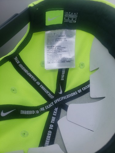 Nike Hat Infant Black Neon yellow “Greatness Starts Here” Adjustable Snap Back - Picture 6 of 6