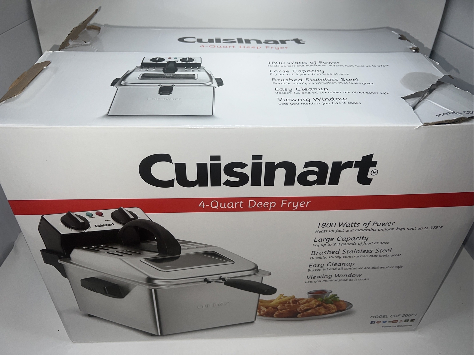 Cuisinart CDF200P1 4Quarts Stainless Steel Deep Fryer 1800W / Open