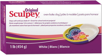 Original Sculpey Sculpting Compound White Oven-Bake Clay - Great for School and 