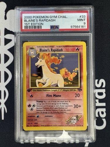Pokemon TCG 1x Blaine’s Rapidash 1. Edition - Gym Challenge 33/132 PSA 9