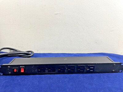 Wiremold J60B0B Plug-In Outlet Rackmount Center Power Strip, 6-Outlet, 15A, 120V