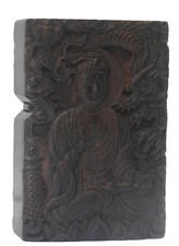 Case Only Natural Ebony Black Wood Sakyamuni Dragon Lighter Box For Zippo Insert
