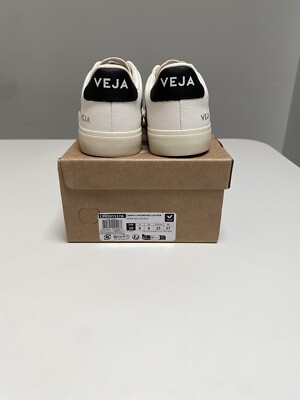Veja Campo Sneaker Extra White Leather/Black sz 39EU/8US New in