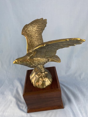 Golf Trophy Eagle Flying Wooden Base Interchangeable Parts Medium Size 12 Inches - Picture 5 of 9