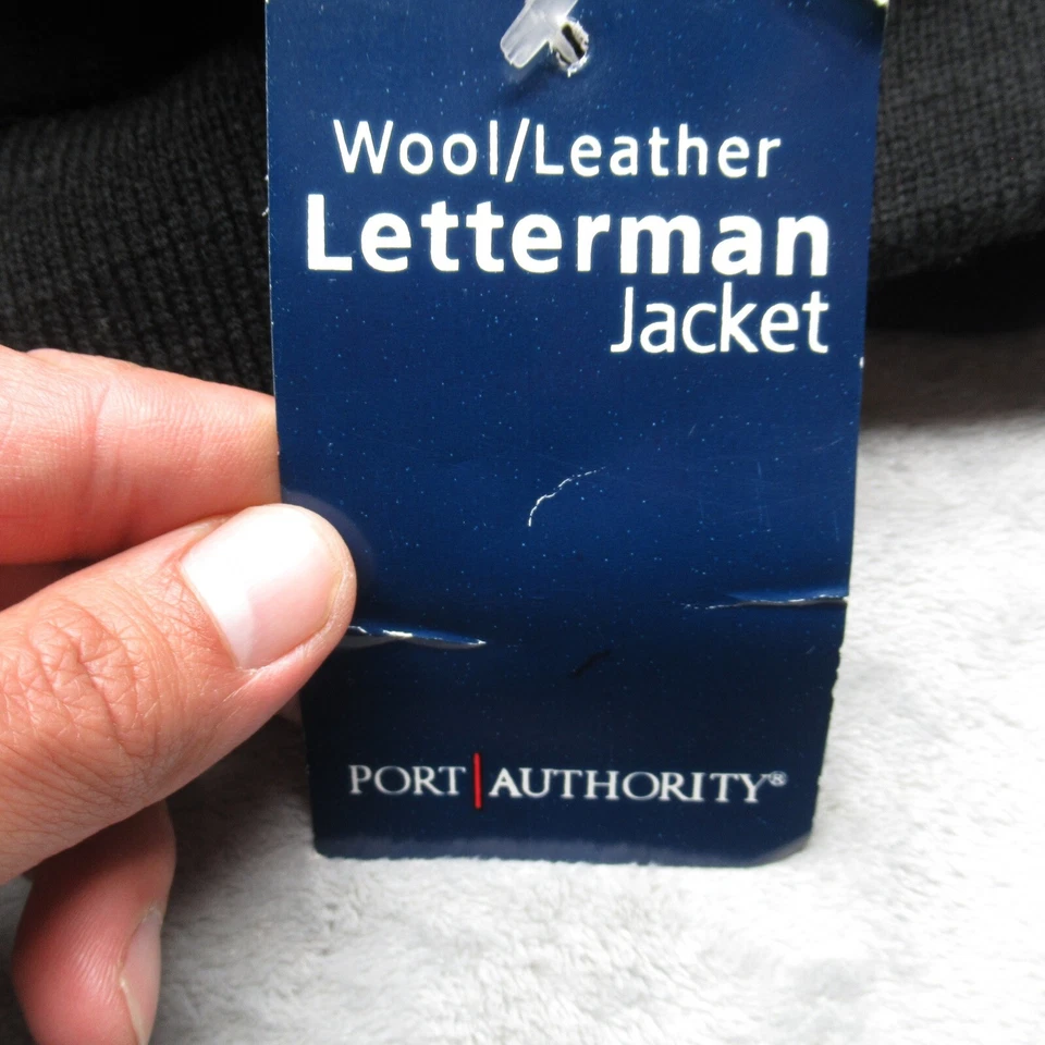 Cornwell Letterman Jacket Mens XL Black Snap Front Wool Leather Varsity NEW - Image 4 of 4