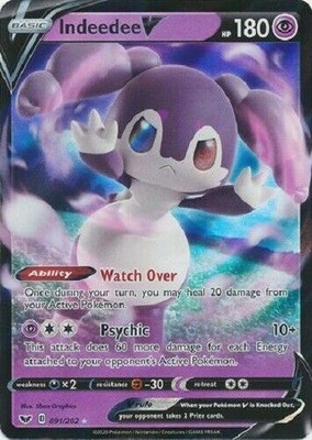 Indeedee V 091 202 Ultra Rare Pokemon Sword And Shield Card