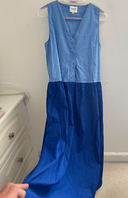 Toupy Paris Size M/L Coton Flare Maxi Dress Sleeveless Pockets Oversized