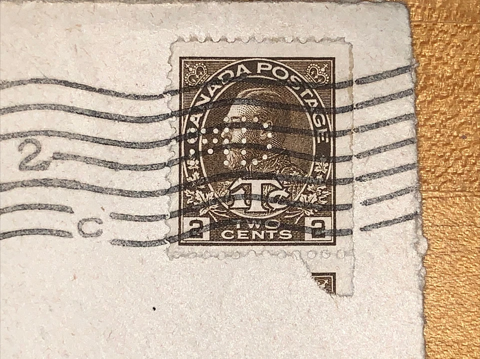 Canadá 1917 John Macdonald & Co JMD PERFIN Almirante Cubierta Toronto a EE. UU. Foto 2 de 3