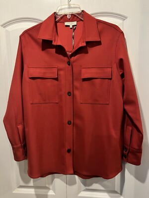Antonelli Firenze Italy Red button down shirt front pockets size 44 NWT