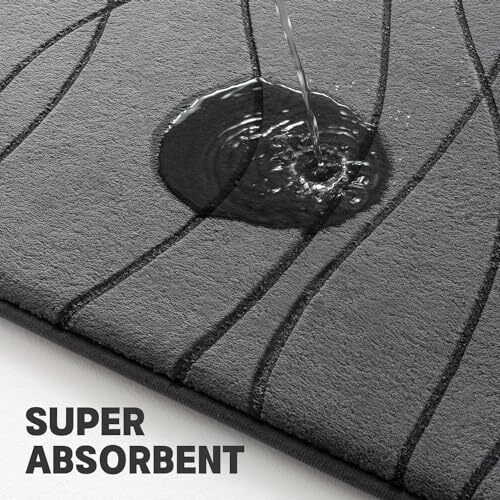 Memory Foam Grey Bathroom Rug Sets 5 Piece, Ultra Absorbent 5 Pieces