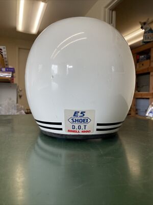 Vintage SHOEI E5 E 5 80s Motorcycle Racing Helmet White Open Face