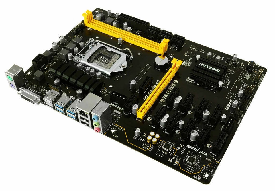 Biostar TB250-BTC PRO 12xPCI-E Motherboard CPU i3 i5 i7 LGA1151 Intel DDR4 DVI - Image 2 of 2