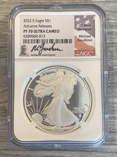 2022 S- American Silver Eagle- NGC- PF70 UC- Michael Gaudioso- Advanced Release
