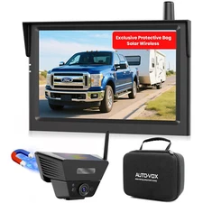 AUTO-VOX Solar Magnetic Wireless Car Backup Camera 5" 1080P Monitor 380FT Signal