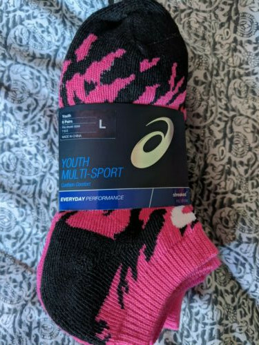 ASICS Female Youth size L Socks, (Two x 6 Pairs) 12 Pairs, Brand New! - Afbeelding 1 van 5