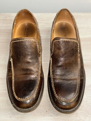 BED|STU Men\'s Blue and Brown Slip-On Loafers Distressed Size 9.5 SB 70 BED|STU Loafers & Slip-Ons for Men on Sale up to 90% Off  main image 2