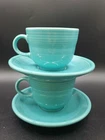 Fiestaware USA Turquoise Coffee Cups and Saucers - Two Cups and Two Saucers