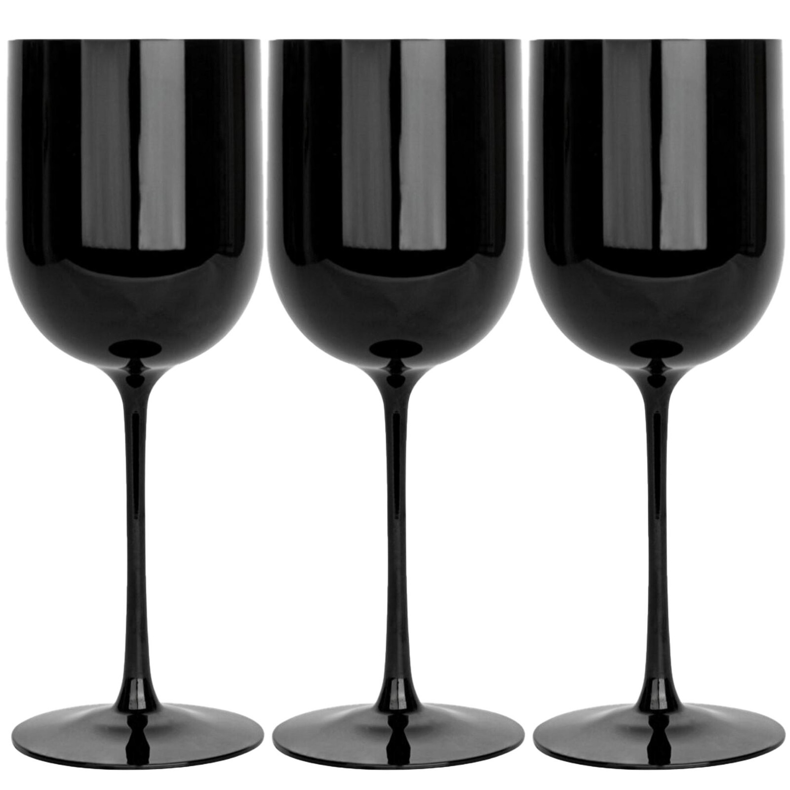 [10pcs] 12oz Fancy Plastic Black Wine Glasses Unbreakable for all