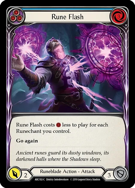 Rune Flash (Blue) Arcane Rising 1st Edition Flesh And Blood TCG | eBay