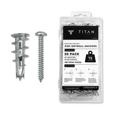 50-Pack Self-Drilling Zinc Drywall Anchors wi...