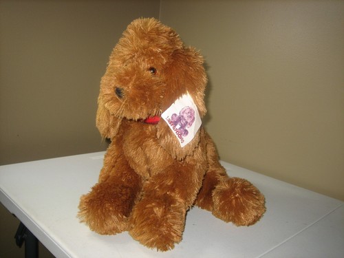 GUND Labradoodle Dog Plush 18” Brown Lord & Taylor 2003 Plaid Collar Realistic - Picture 3 of 10