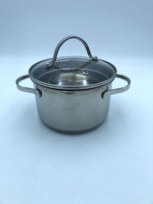 axentia Kochtopf Pado Ø16cm, Glasdeckel, Edelstahl, Induktion, 1,5l, Weiß