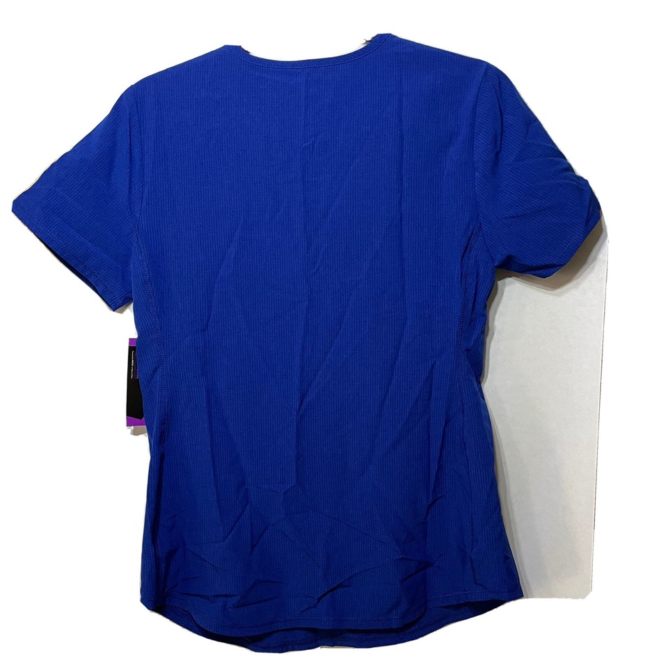 Womens XS Blue Scrub Top Supreme V Neck Scrubstar Heather Electric Blue