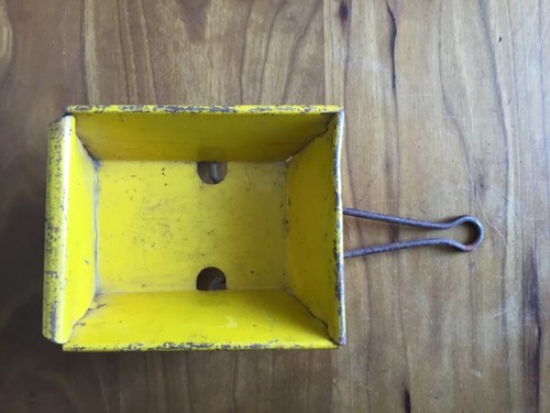 Vintage Antique Pressed Steel Two Wheel Wagon Red & Yellow Unbranded 4”x3” Bed - Picture 3 of 6