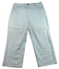 JM Collection Capri Pants Womens Size Medium White Stretch Tummy Control New