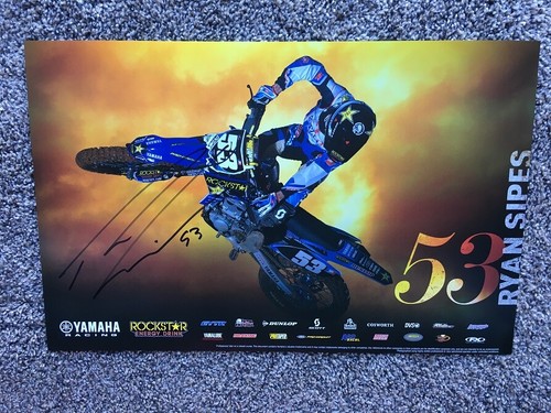 *RYAN SIPES*SIGNED*AUTOGRAPHED*POSTER*YAMAHA*ROCKSTAR*SUPERCROSS*MOTOCROSS*COA* - 第 1/5 張圖片