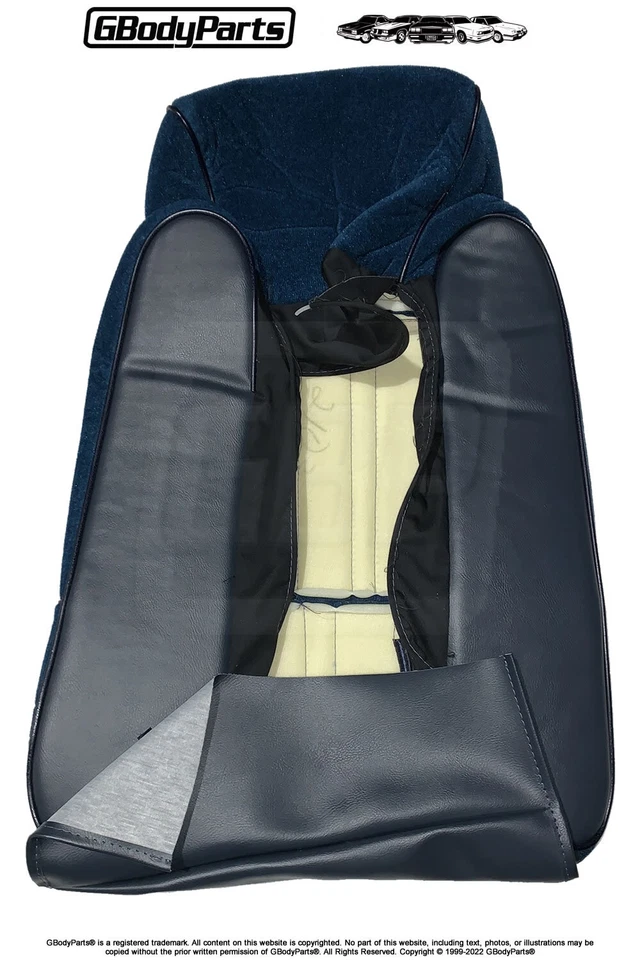 Juego de fundas de tapicería de asiento de cubo Cutlass Supreme 442 81-85 AZUL OSCURO Foto 2 de 4
