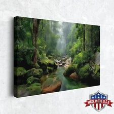 Moss and Morning Light Wall Art, Canvas Print for Home Decor, Wall Decor Poster